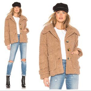 NWT Free People Teddy Shearling Camel Coat Jacket